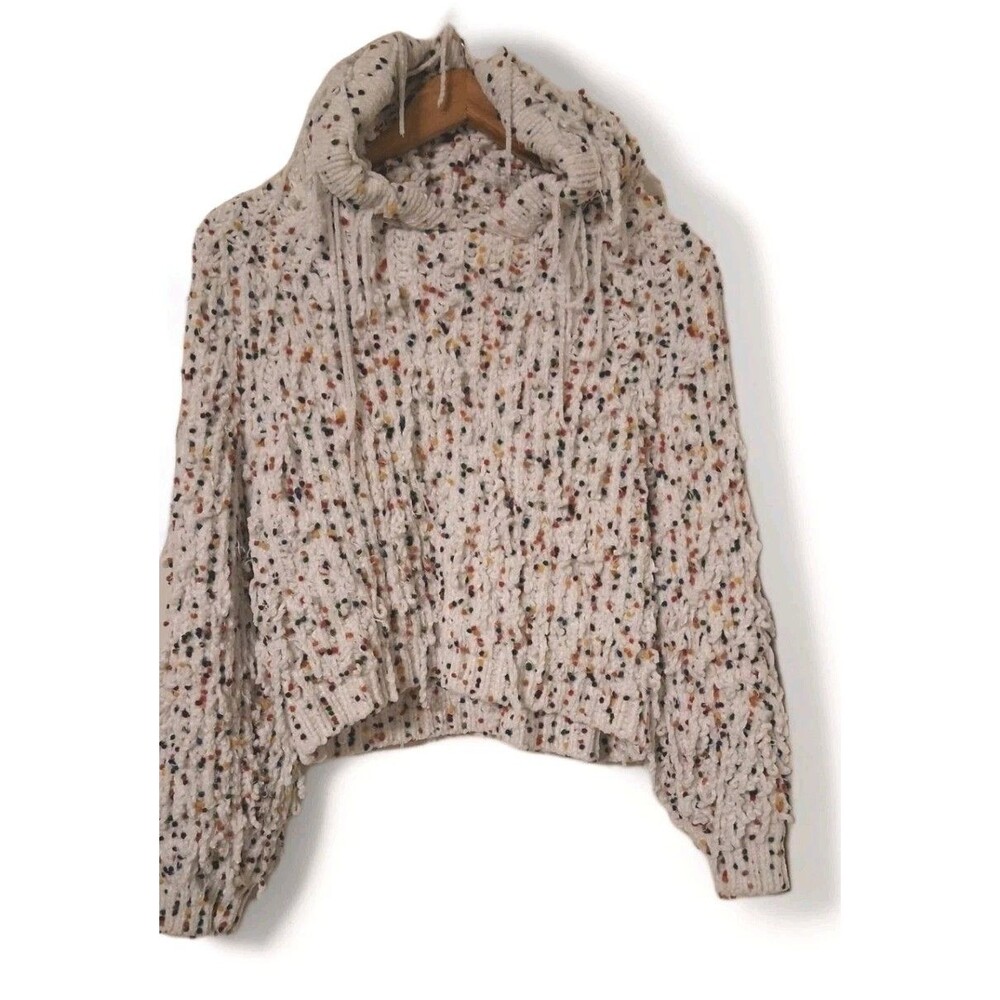 Earthbound Trading Co Women's XL Hoodie Multicolor Fringe Cropped